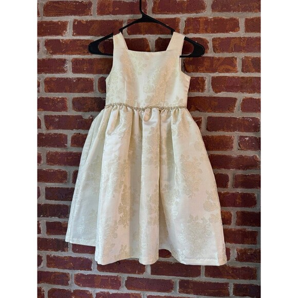 Laura Ashley jaquard floral metallic print dress size 6X - Picture 1 of 9